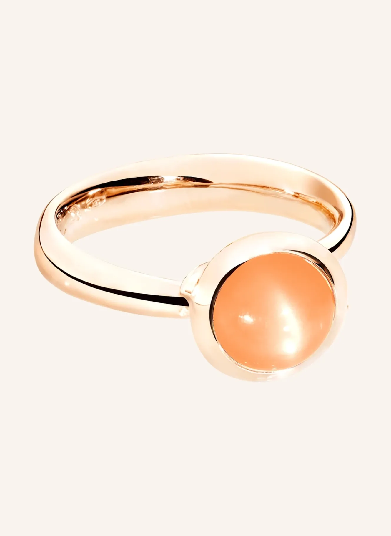 Ring RING BOUTON SMALL MOONSTONE ORANGE aus 18K Roségold mit oranger Mondstein