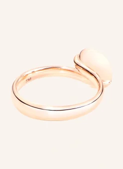 Ring RING BOUTON SMALL MOONSTONE ORANGE aus 18K Roségold mit oranger Mondstein