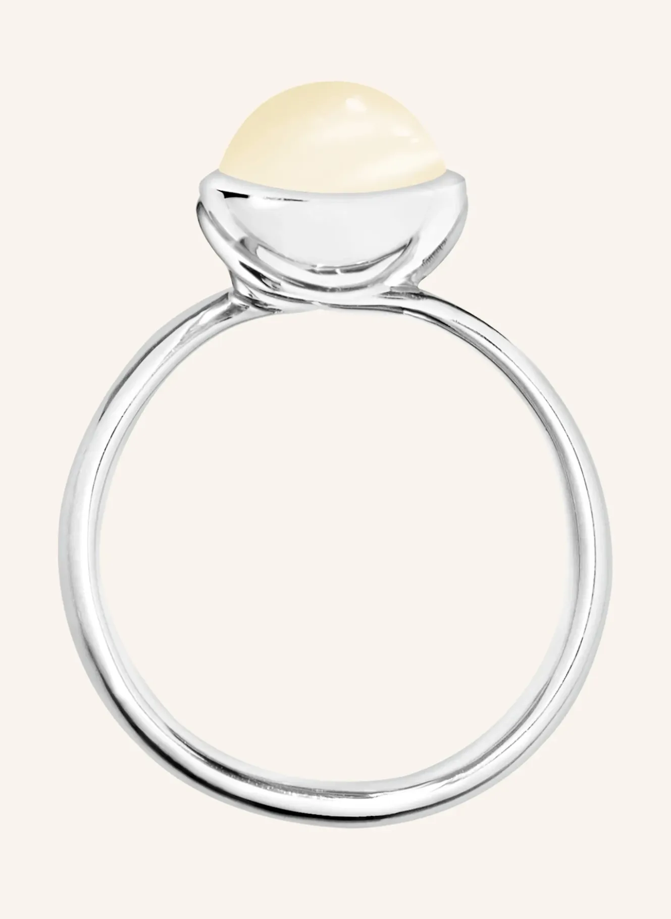 Ring RING BOUTON SMALL MOONSTONE SAND/WHITE aus 18K Weißgold mit sand Mondstein