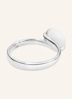 Ring RING BOUTON SMALL MOONSTONE SAND/WHITE aus 18K Weißgold mit sand Mondstein