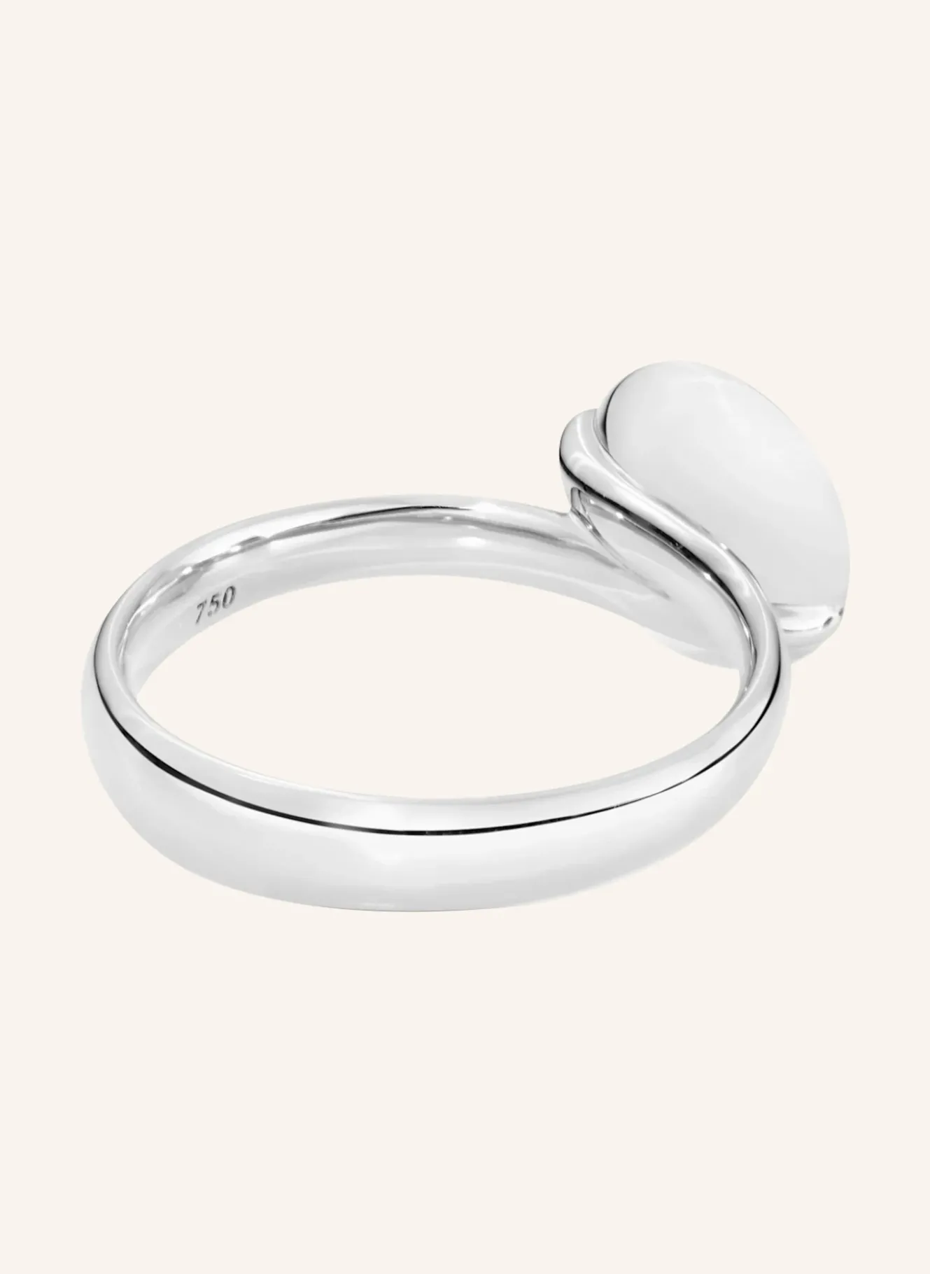 Ring RING BOUTON SMALL MOONSTONE SAND/WHITE aus 18K Weißgold mit sand Mondstein