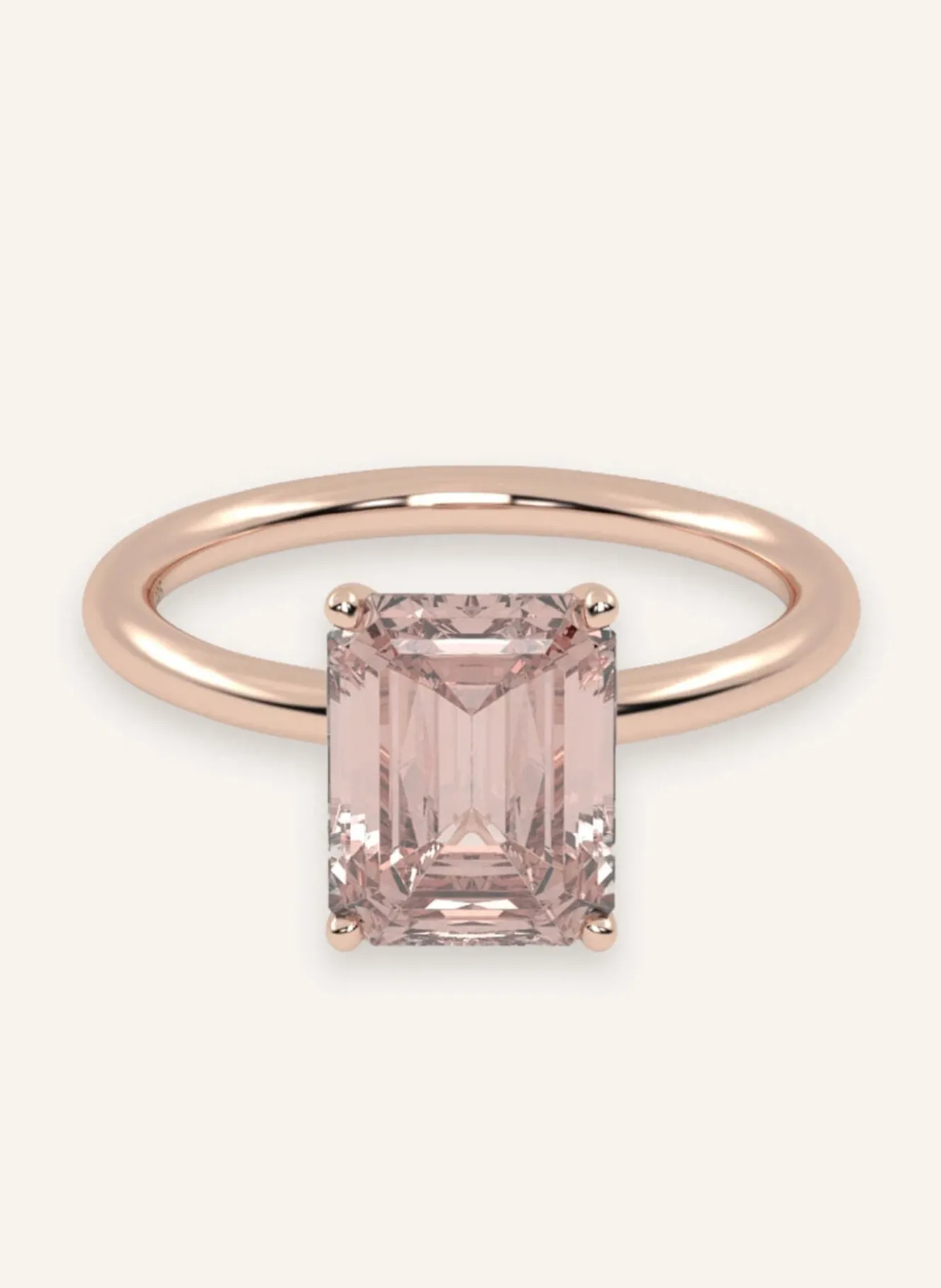 Ring ROSIE aus 14 Karat Roségold und 2.00ct. lab-grown Morganit