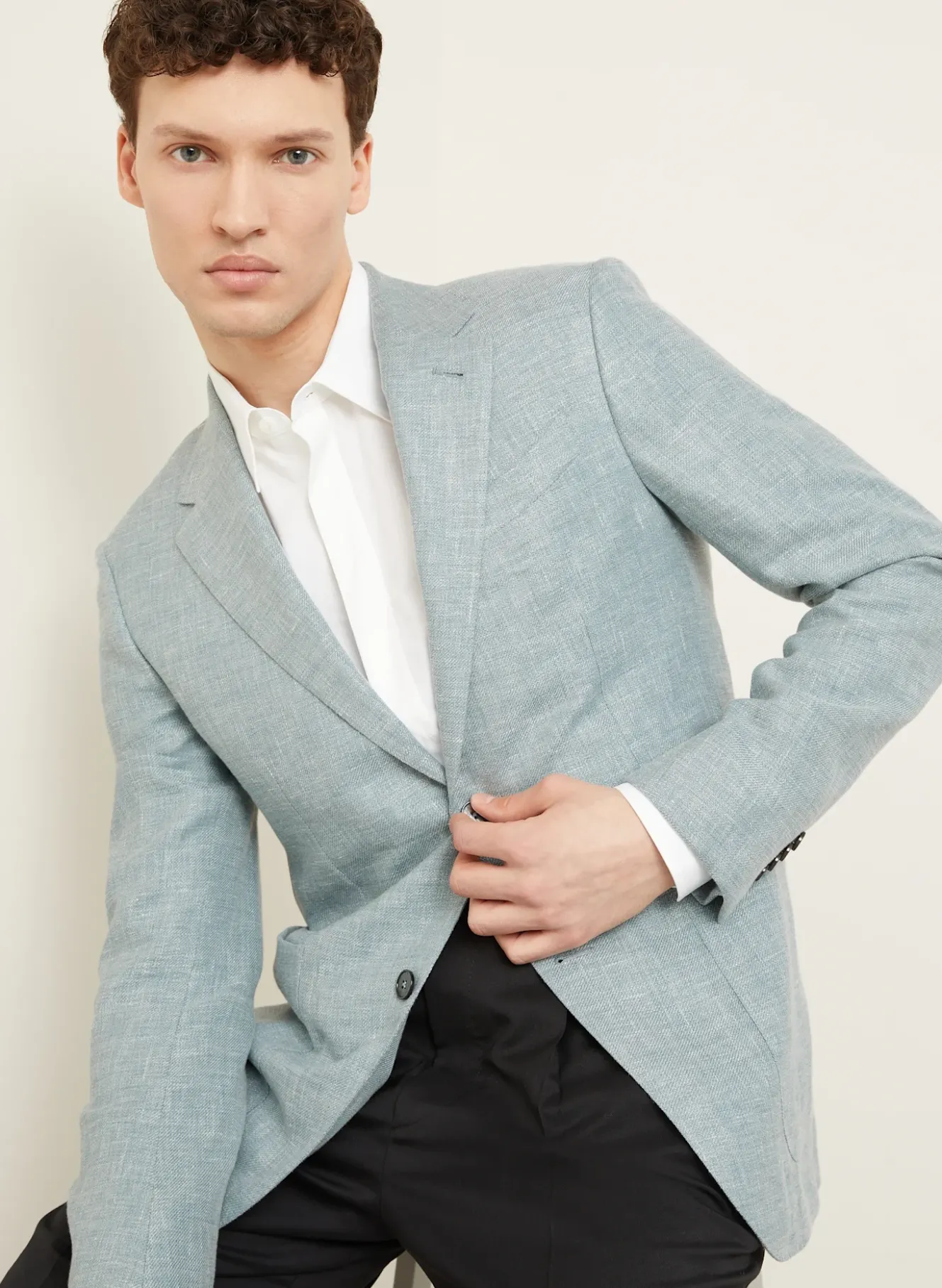 Sakko Slim Fit mit Leinen