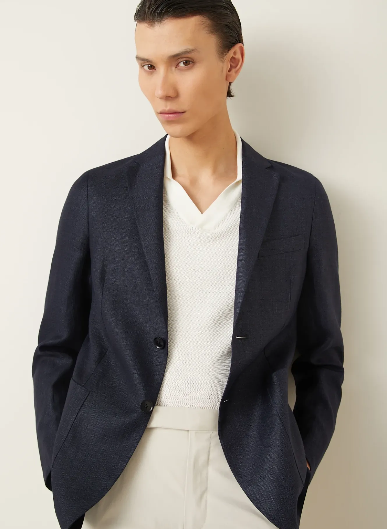 Sakko Slim Fit mit Leinen