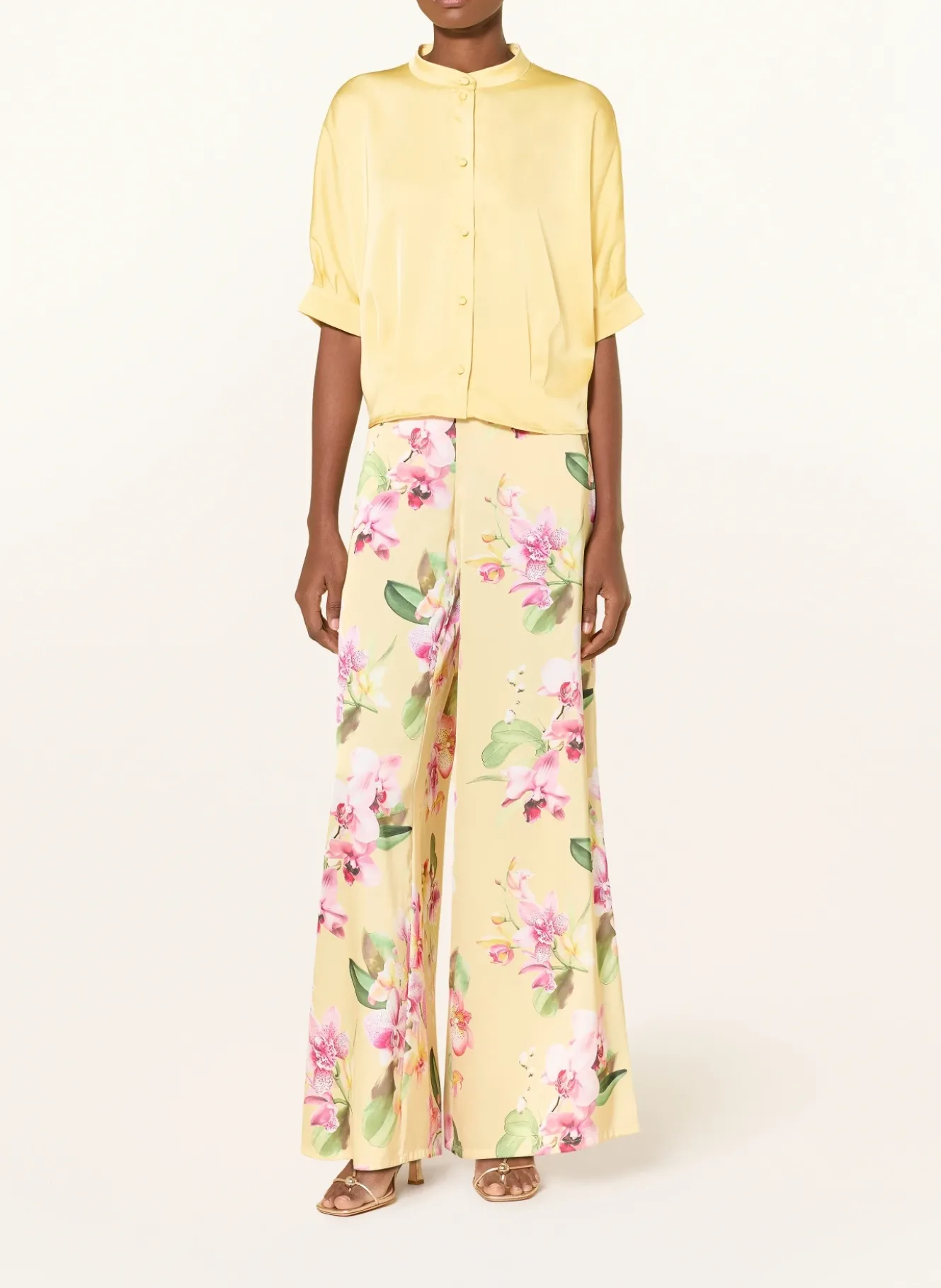 Satinbluse mit 3/4-Arm