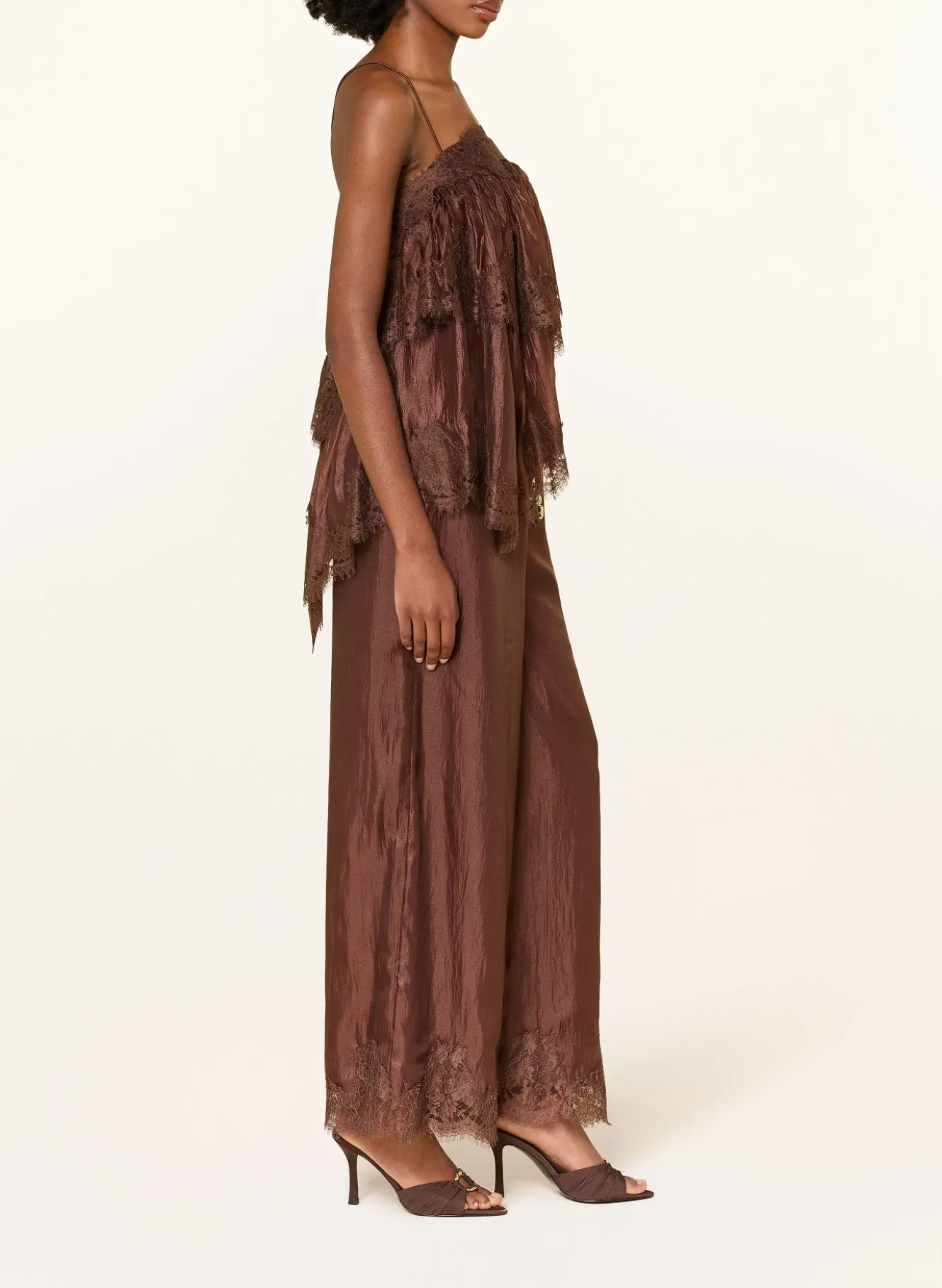 Satinhose OPHELIA mit Spitze