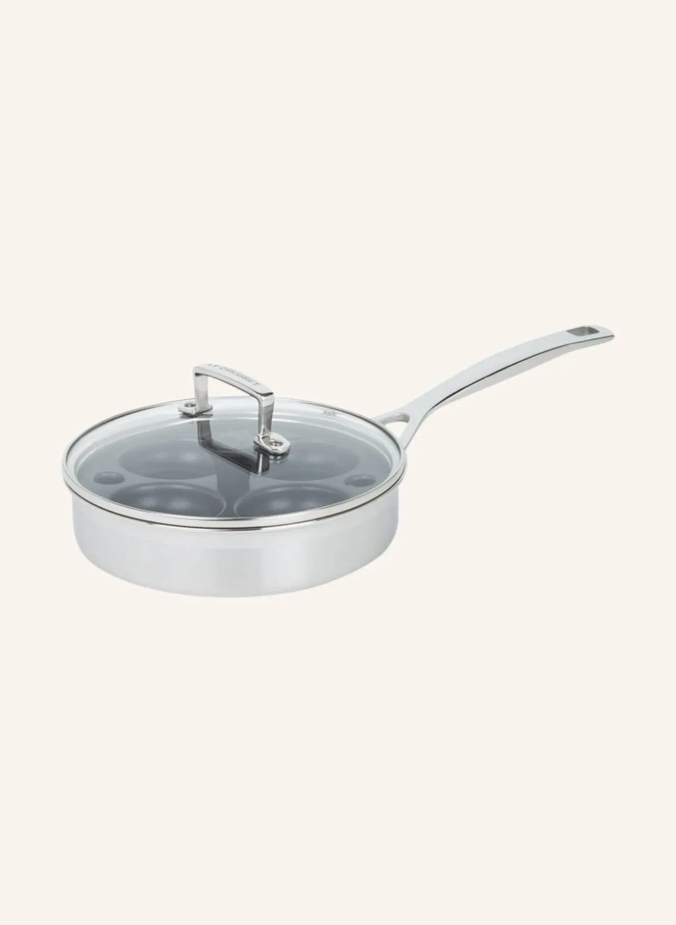 Sauté-Pfanne 3-ply mit Pochiereinsatz und Glasdeckel