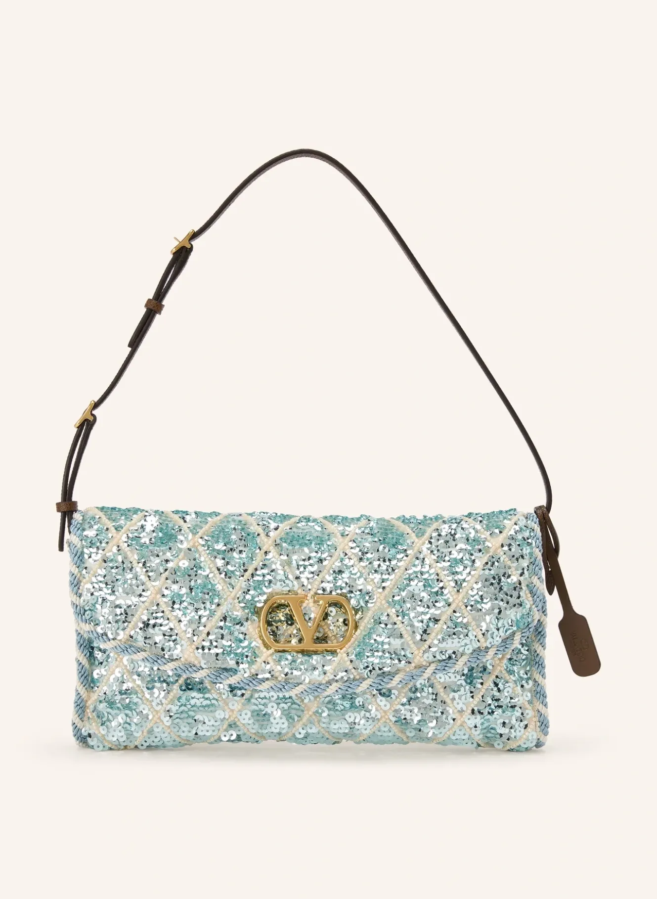 Schultertasche DEVAIN mit Pailletten und Schmuckperlen