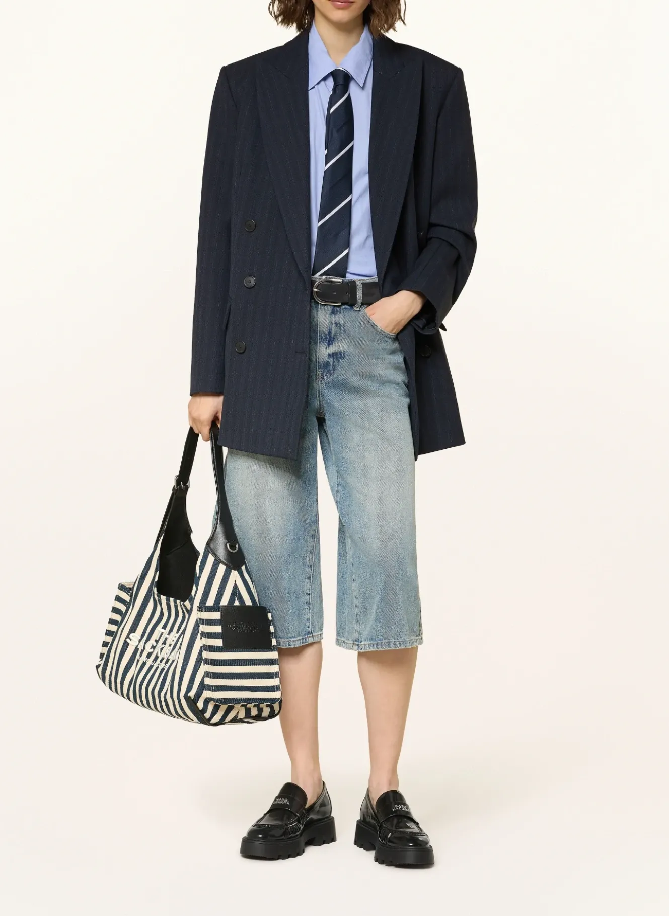 Schultertasche THE STRIPE CANVAS BELTED SACK BAG