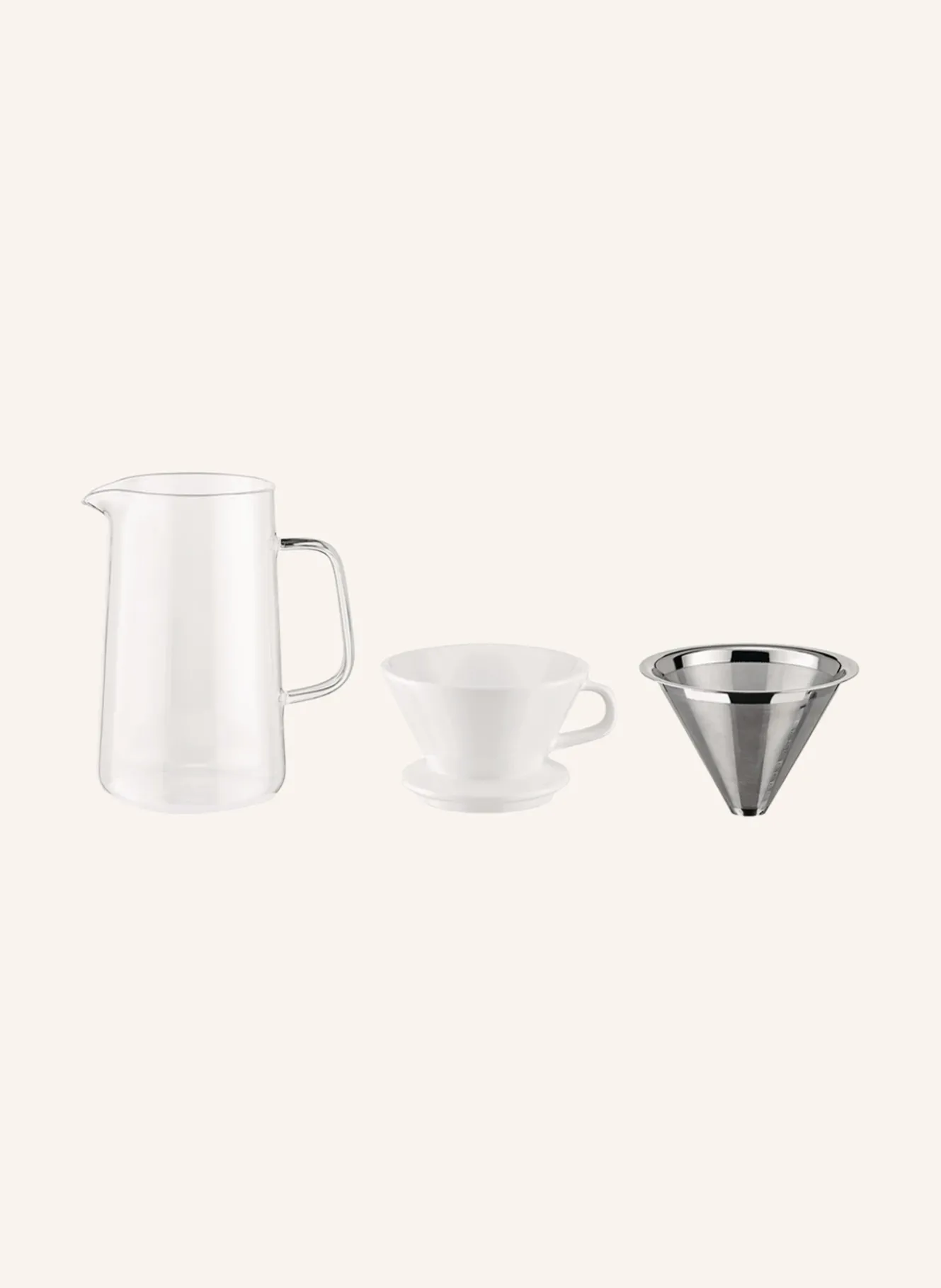 Set SLOW COFFEE: Kaffeemühle, Karaffe und Filterhalter