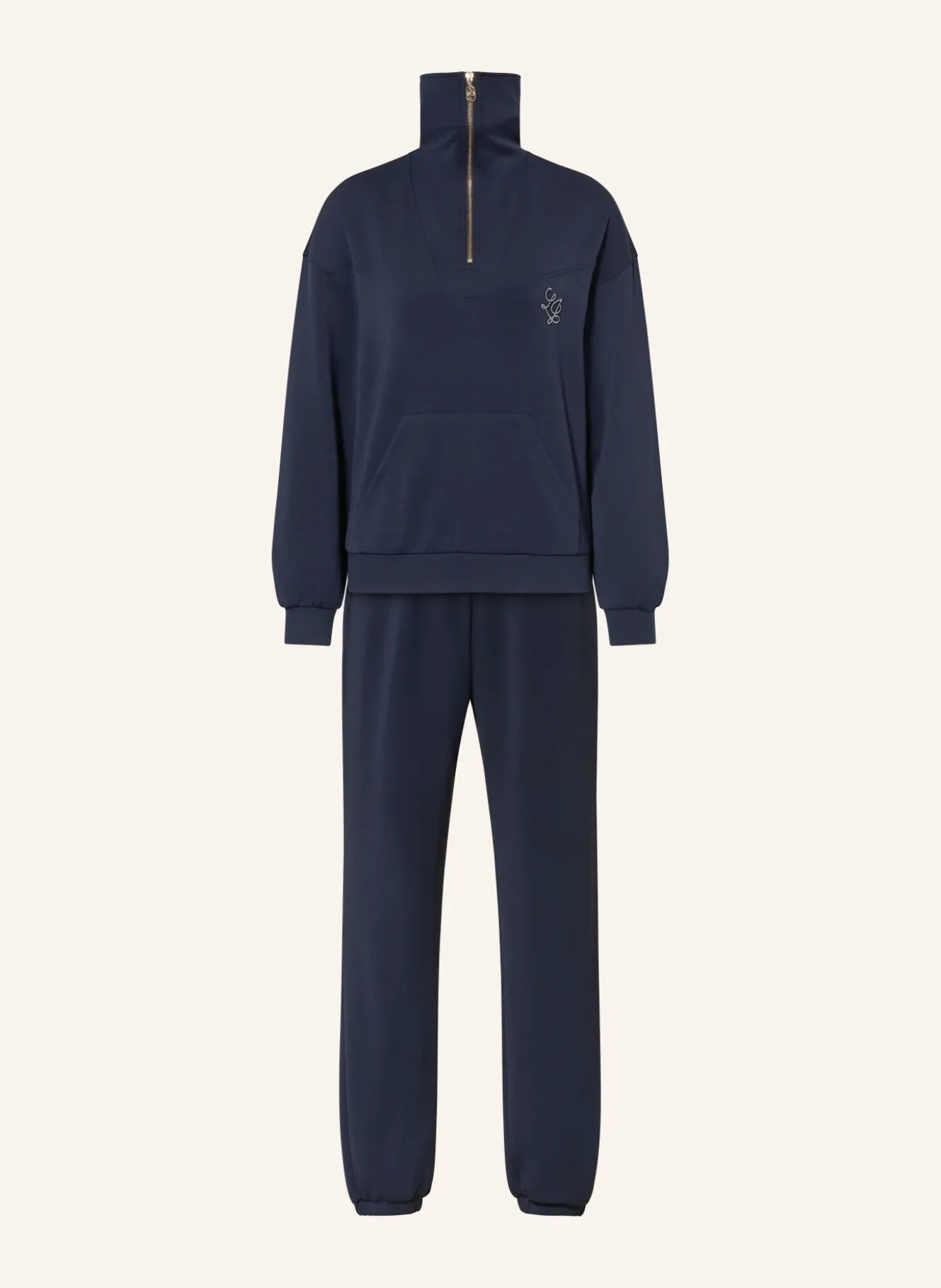 Set: Sweat-Troyer und Sweatpants mit Schmucksteinen