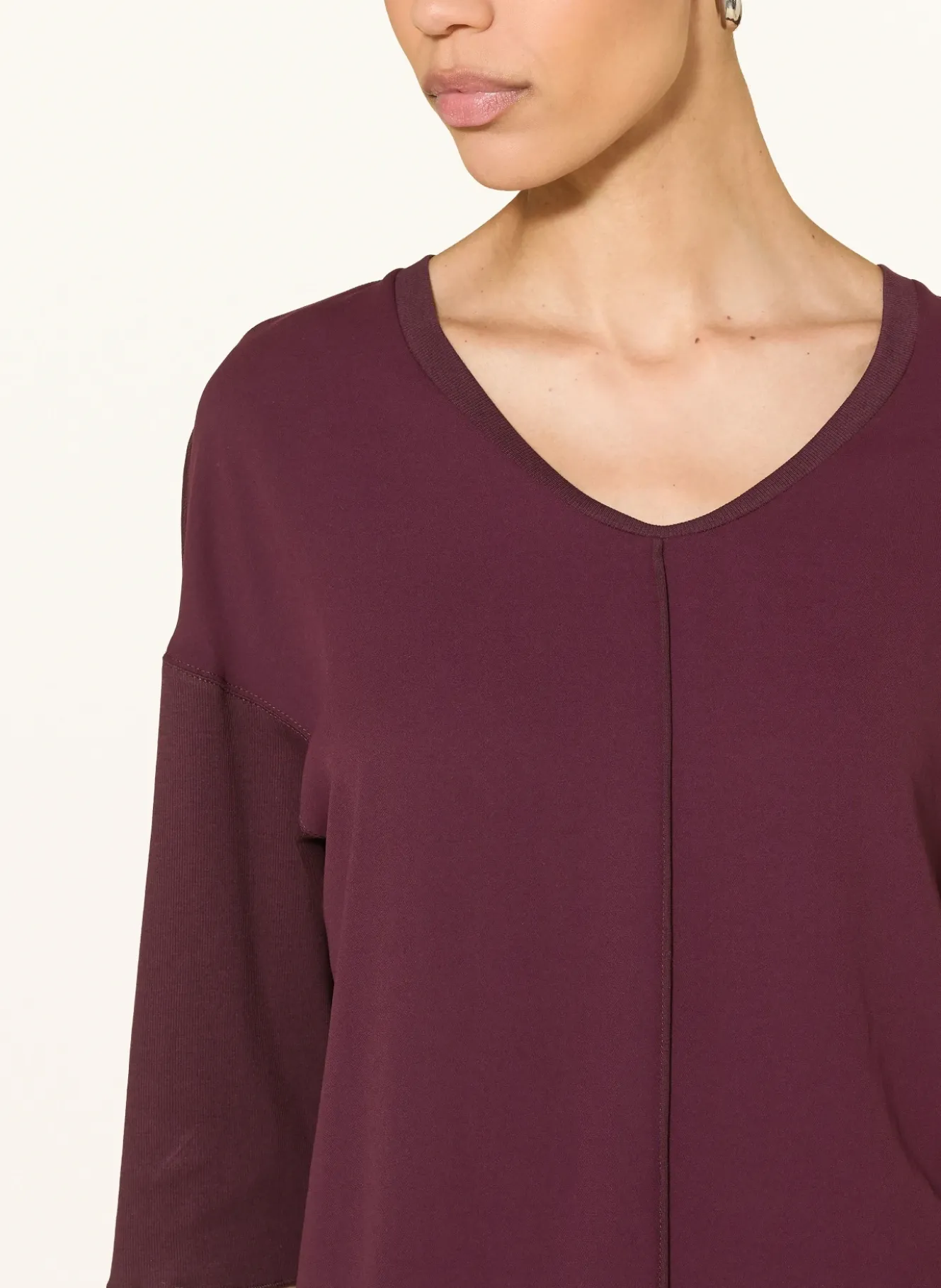 Shirt im Materialmix mit 3/4-Arm