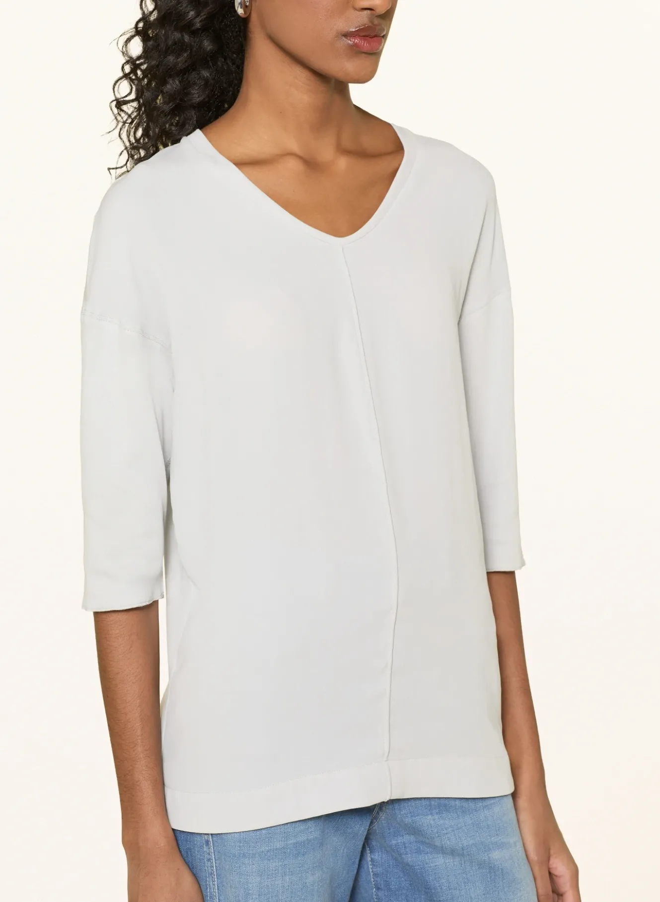 Shirt im Materialmix mit 3/4-Arm