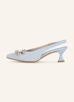 Slingpumps mit Schmucksteinen