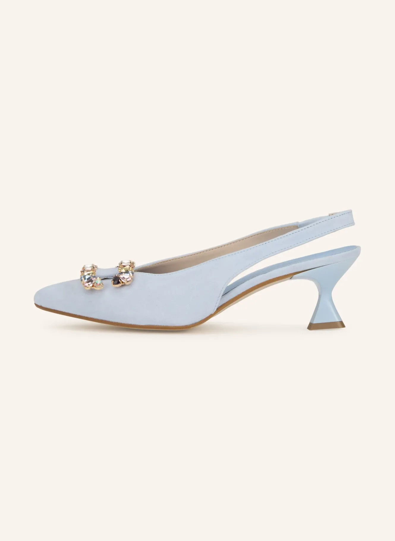 Slingpumps mit Schmucksteinen