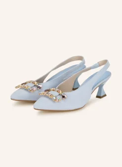 Slingpumps mit Schmucksteinen