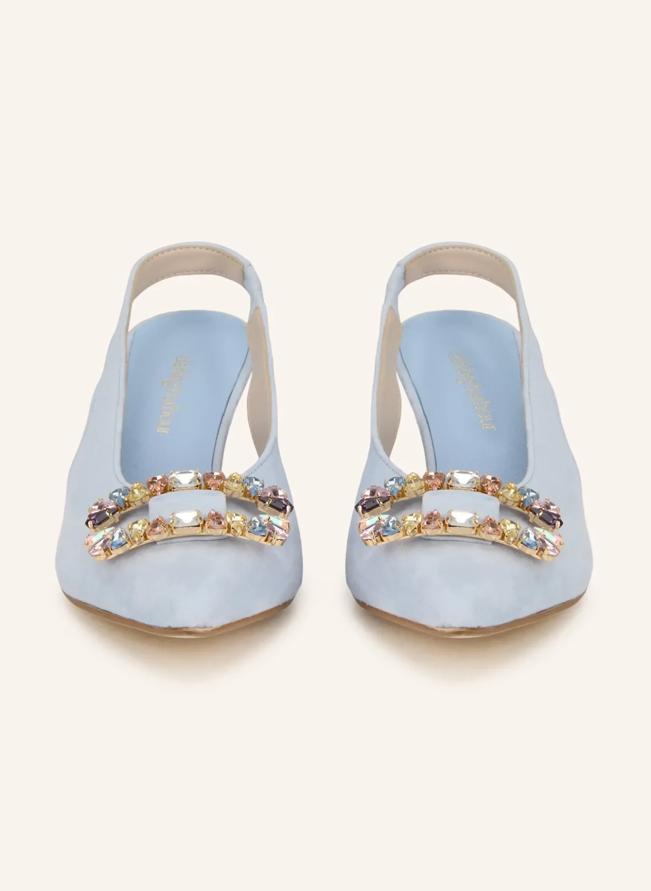 Slingpumps mit Schmucksteinen