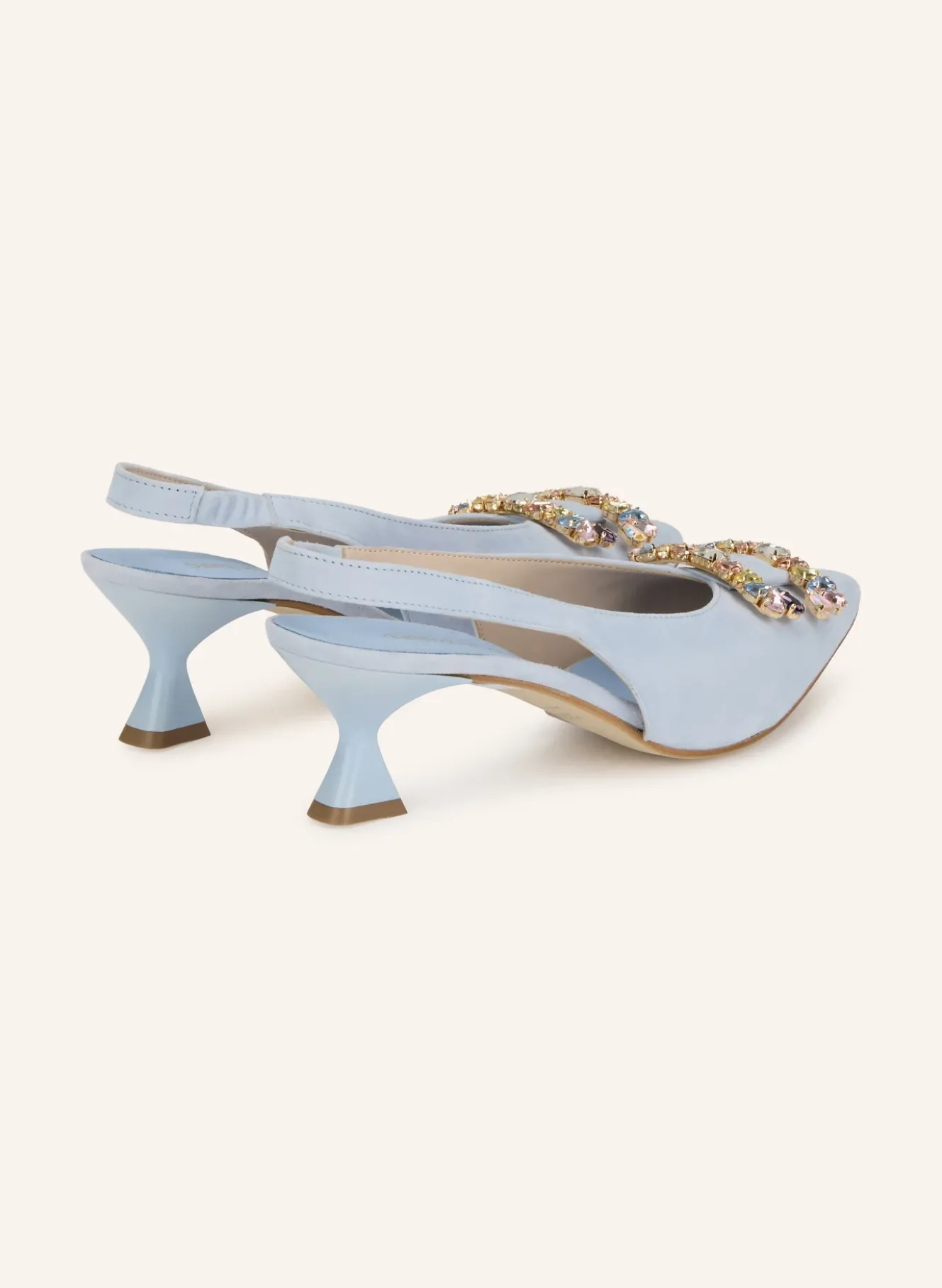 Slingpumps mit Schmucksteinen