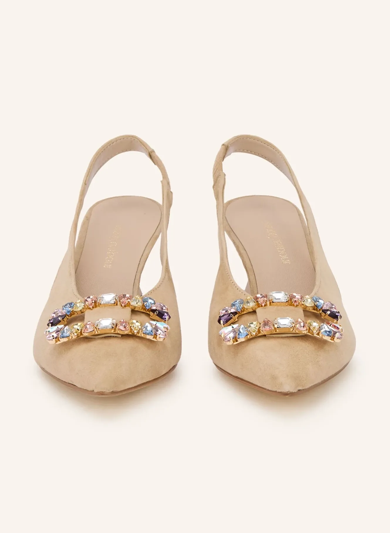 Slingpumps mit Schmucksteinen