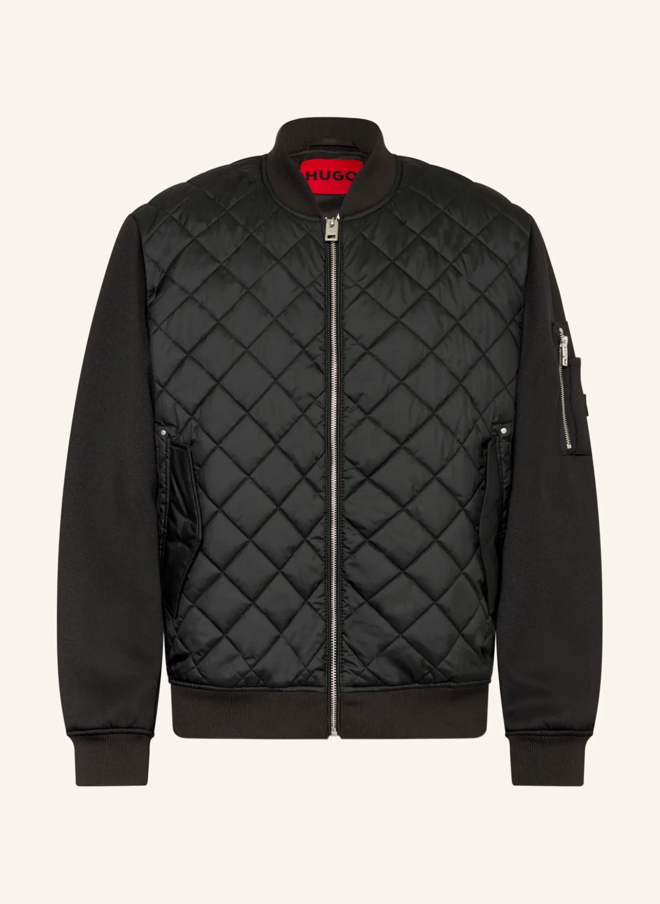 Steppjacke im Materialmix