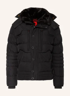 Steppjacke STARSTREAM mit abnehmbarer Kapuze und Kunstfellbesatz