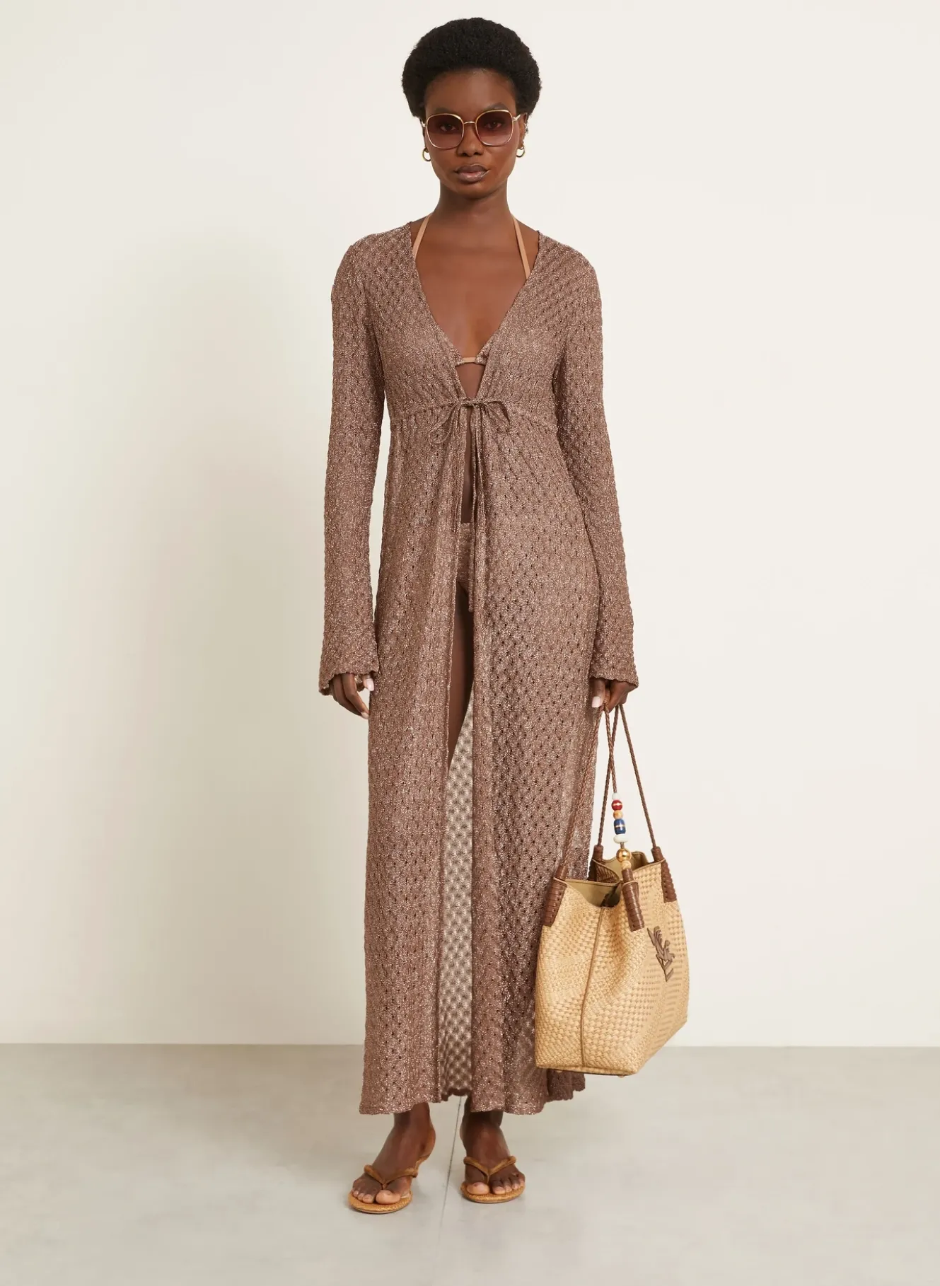 Strandkleid mit Glitzergarn