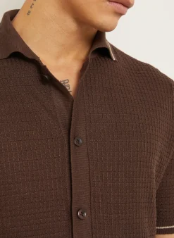 Strickhemd Extra Slim Fit mit Leinen