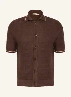 Strickhemd Extra Slim Fit mit Leinen