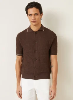 Strickhemd Extra Slim Fit mit Leinen