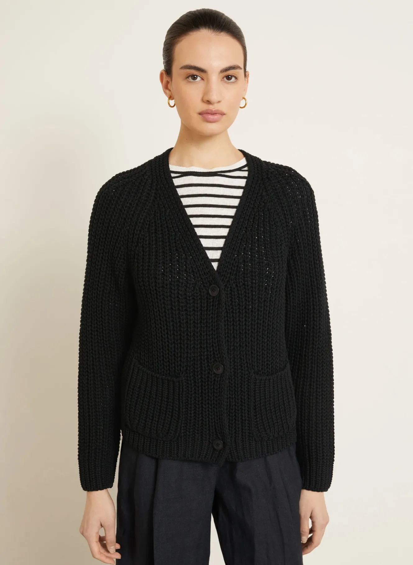 Strickjacke ALIVA mit Seide und Leinen