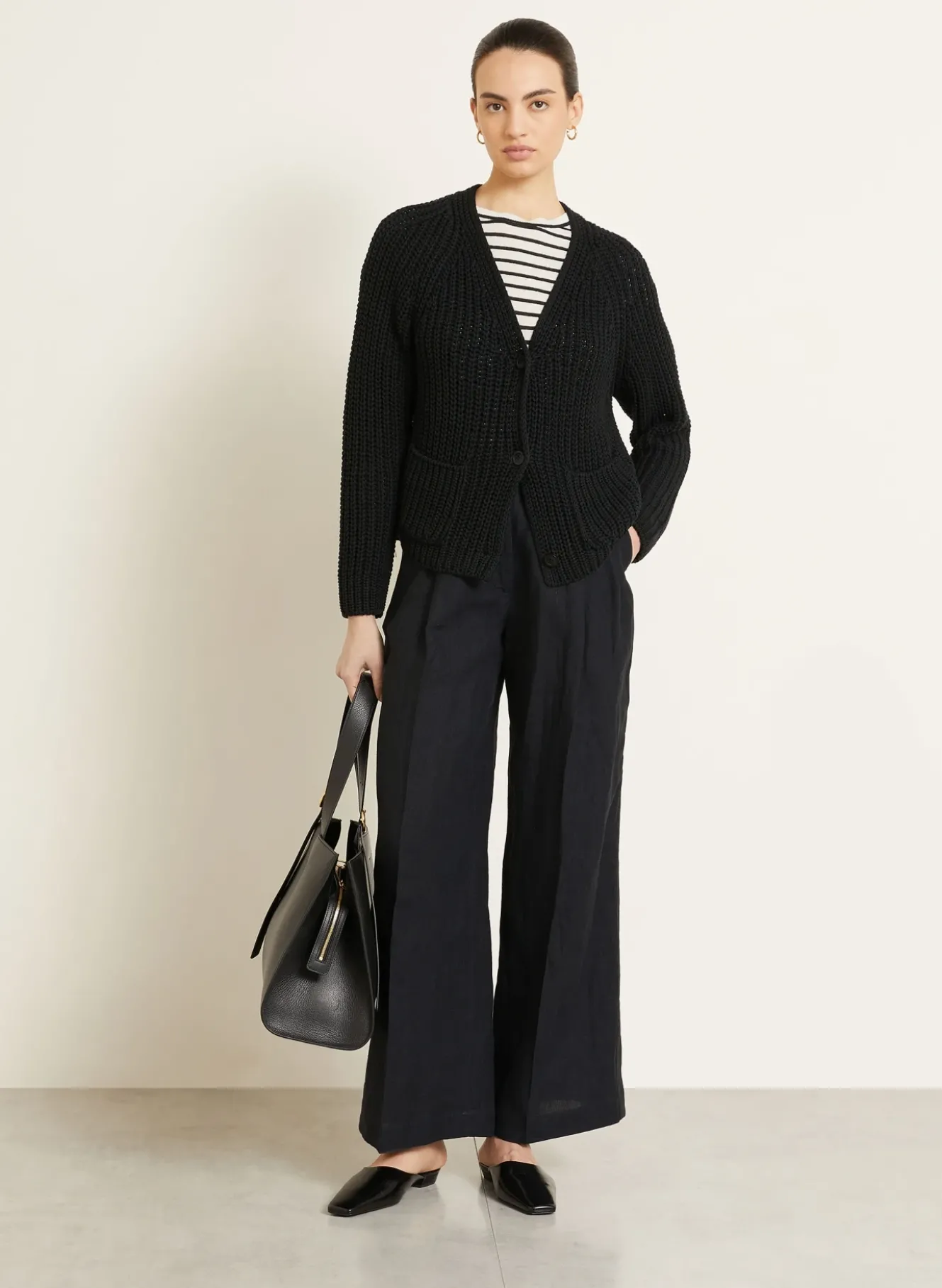 Strickjacke ALIVA mit Seide und Leinen
