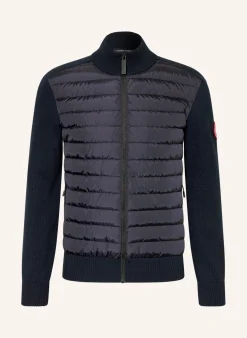 Strickjacke HYBRDIGE im Materialmix