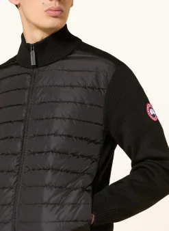 Strickjacke HYBRDIGE im Materialmix