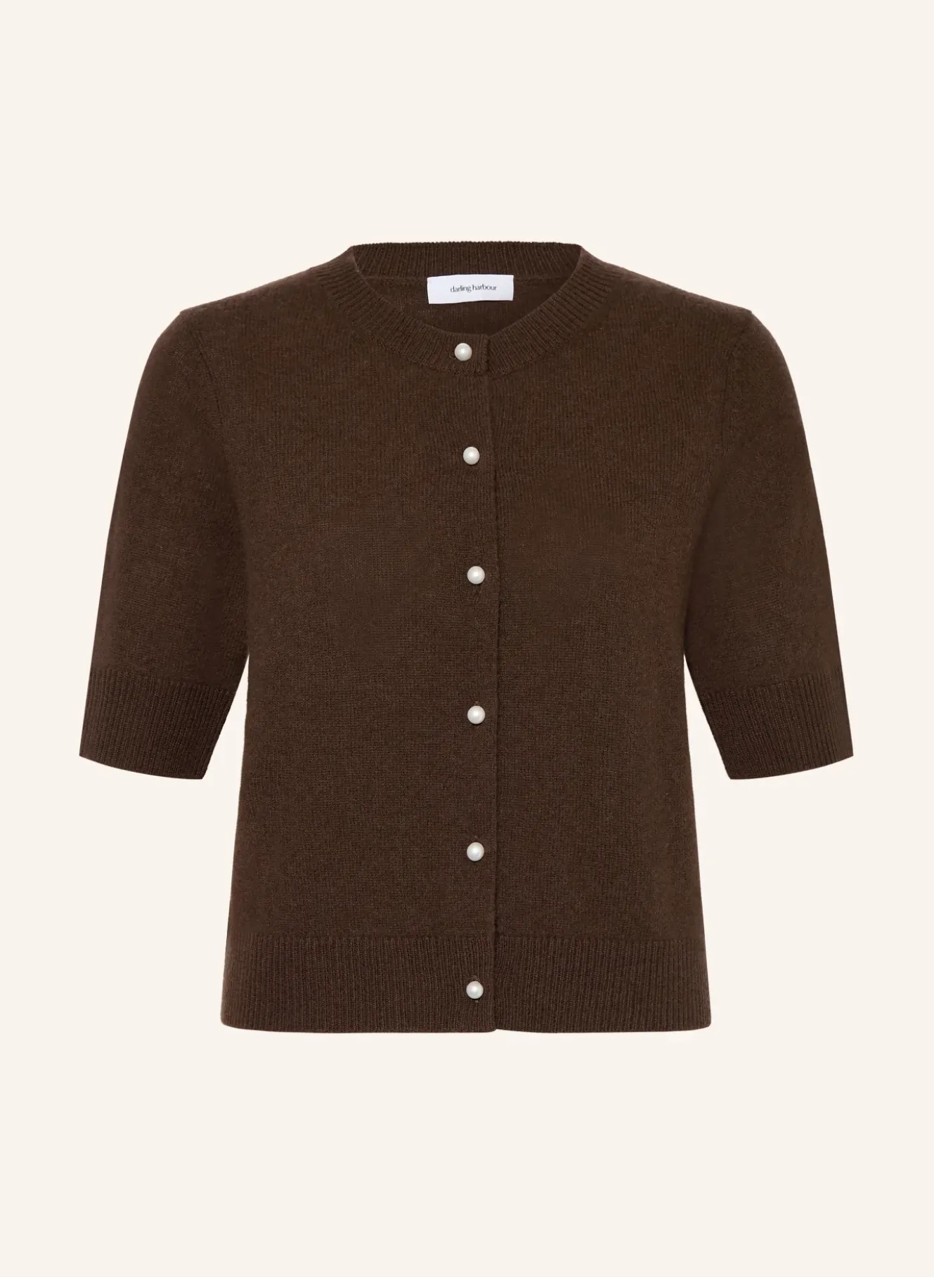 Strickjacke mit Cashmere und 3/4-Arm