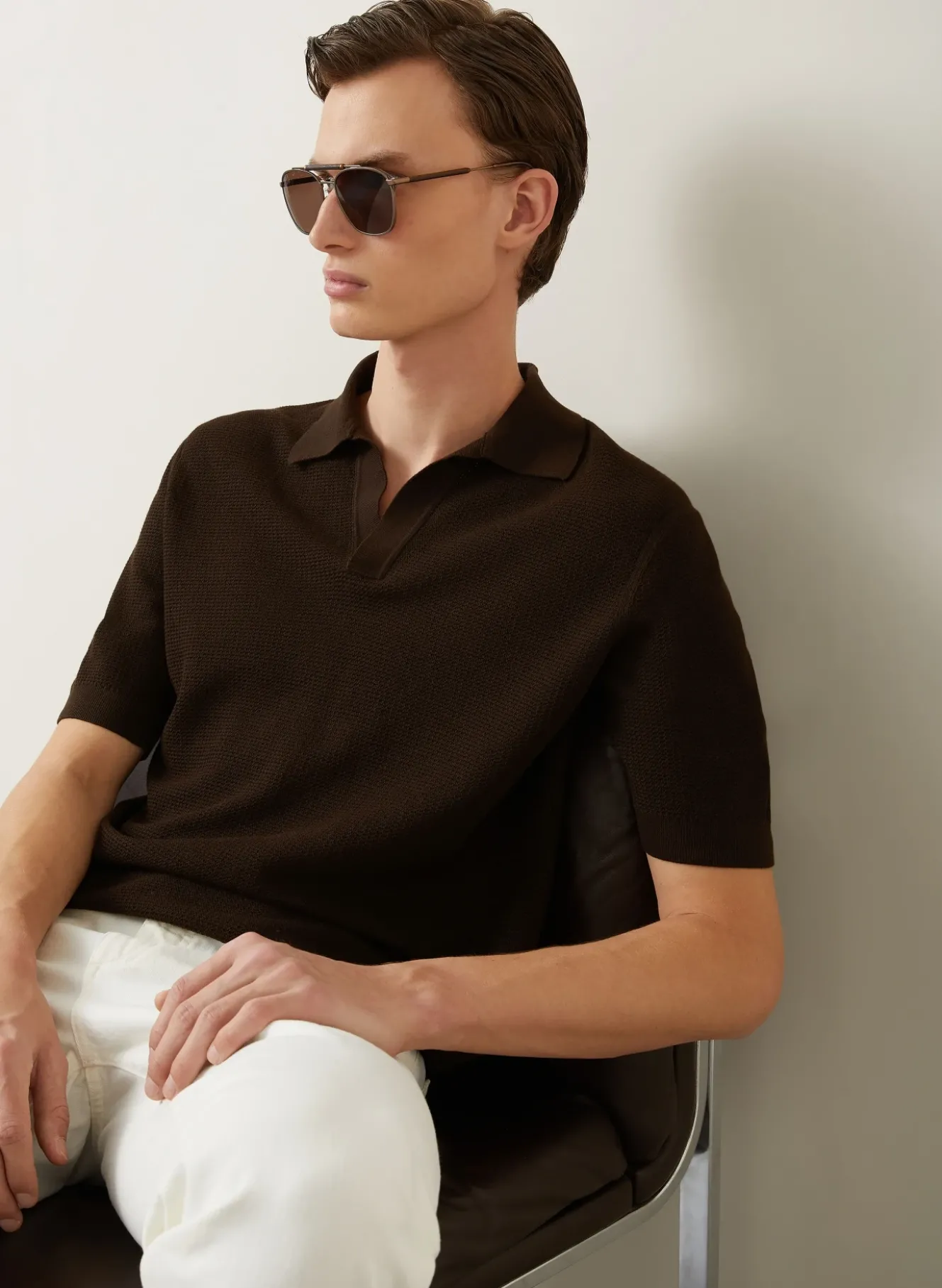 Strick-Poloshirt