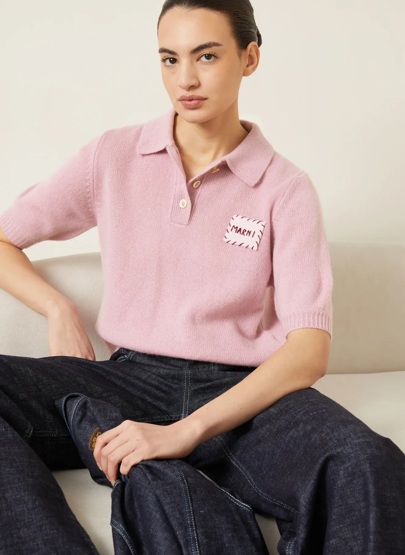 Strick-Poloshirt aus Cashmere