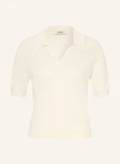 Strick-Poloshirt mit Leinen