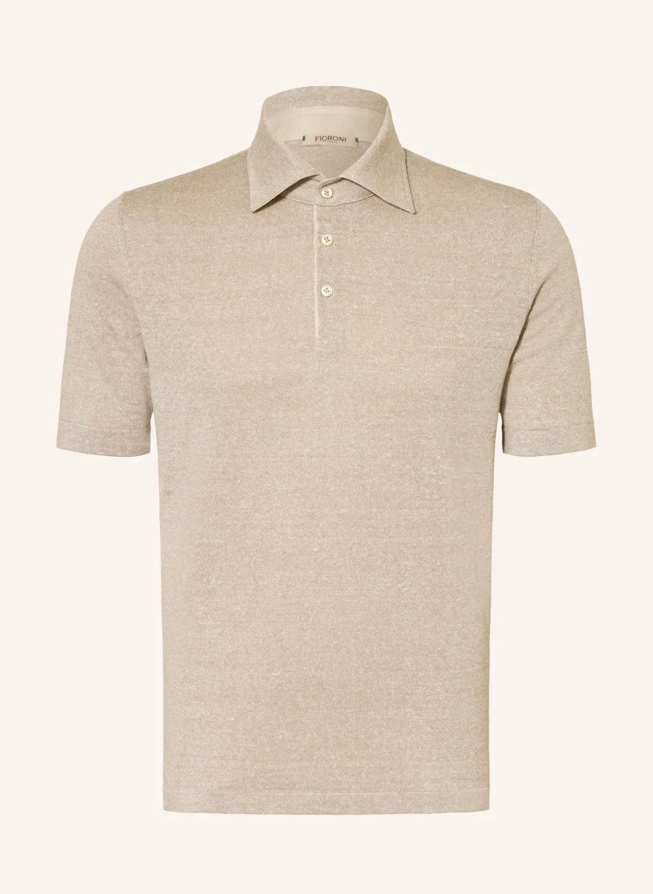 Strick-Poloshirt mit Leinen