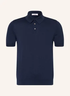 Strick-Poloshirt mit Seide