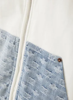 Sweatjacke im Materialmix