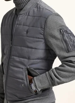Sweatjacke im Materialmix