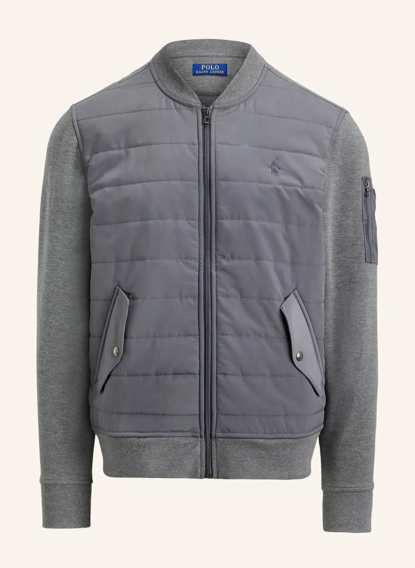 Sweatjacke im Materialmix