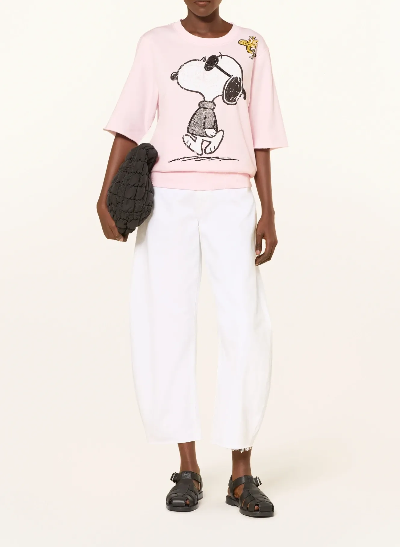 Sweatshirt mit 3/4-Arm und Schmucksteinen
