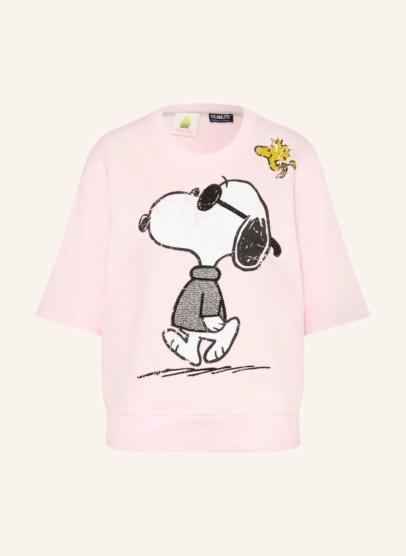 Sweatshirt mit 3/4-Arm und Schmucksteinen