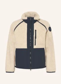Teddyfell-Jacke im Materialmix