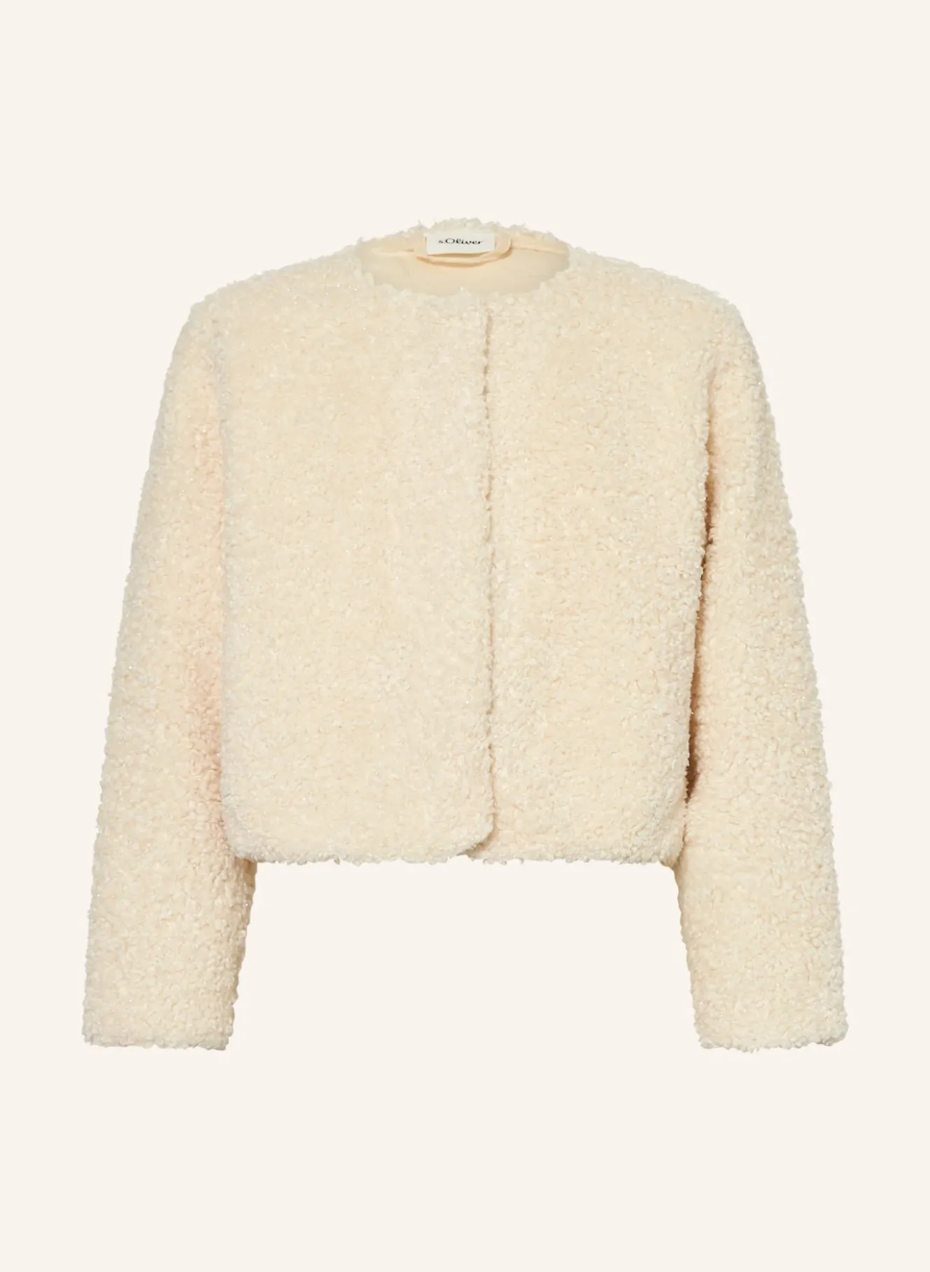 Teddyfell-Jacke mit Glitzergarn