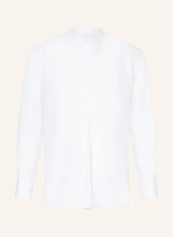 Trachtenhemd Comfort Fit aus Leinen mit Stehkragen