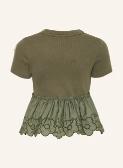 T-Shirt im Materialmix