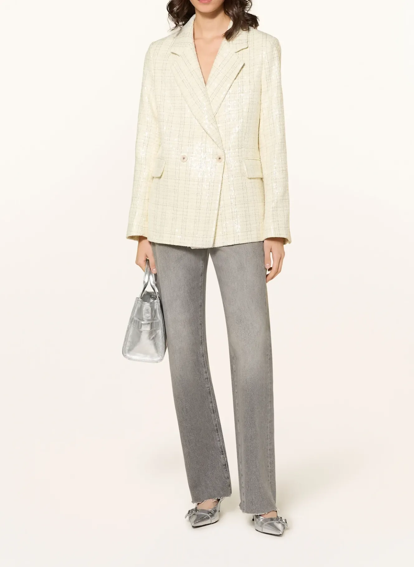 Tweed-Blazer mit Pailletten
