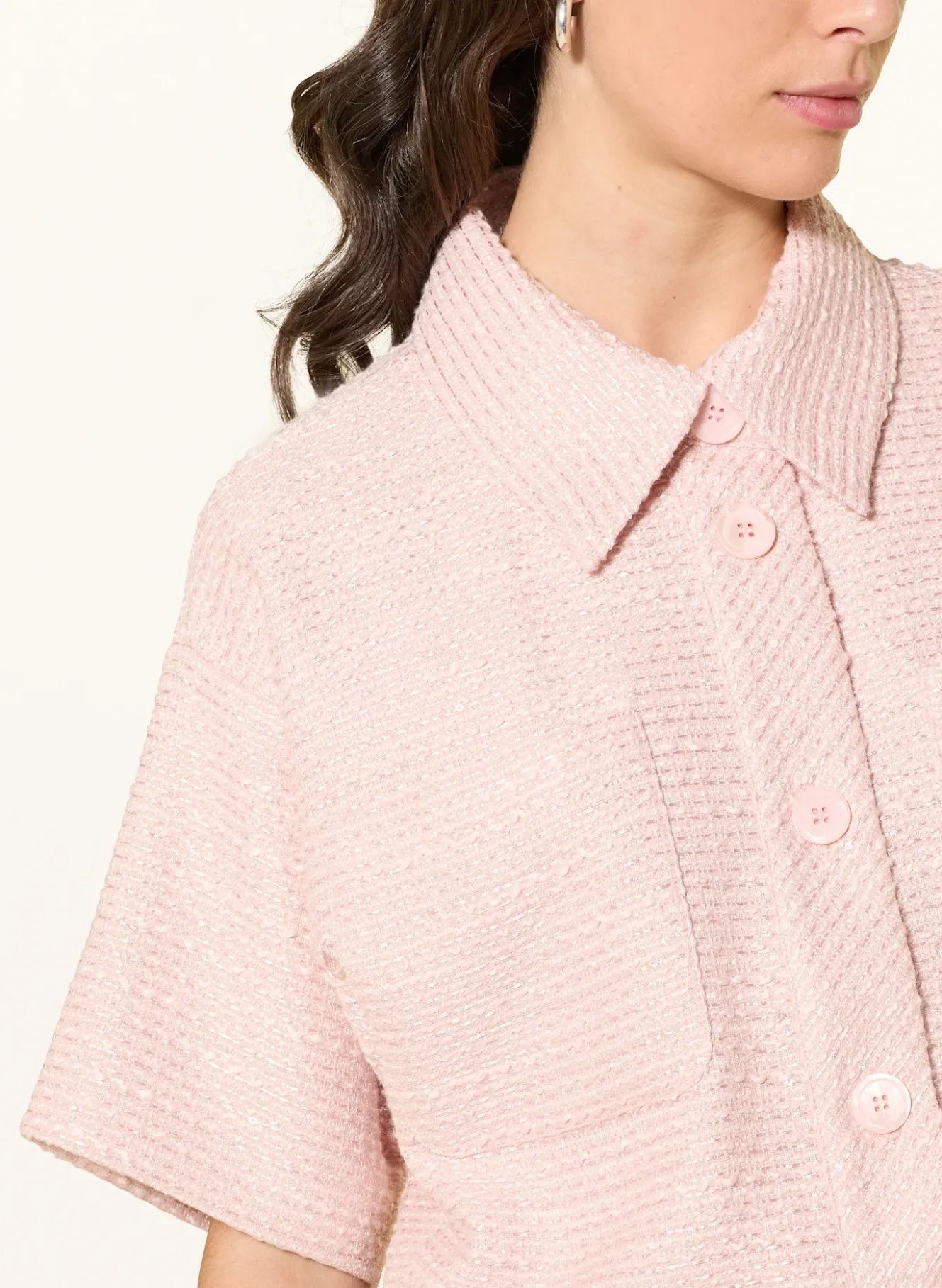 Tweed-Jacke mit Pailletten und Glitzergarn
